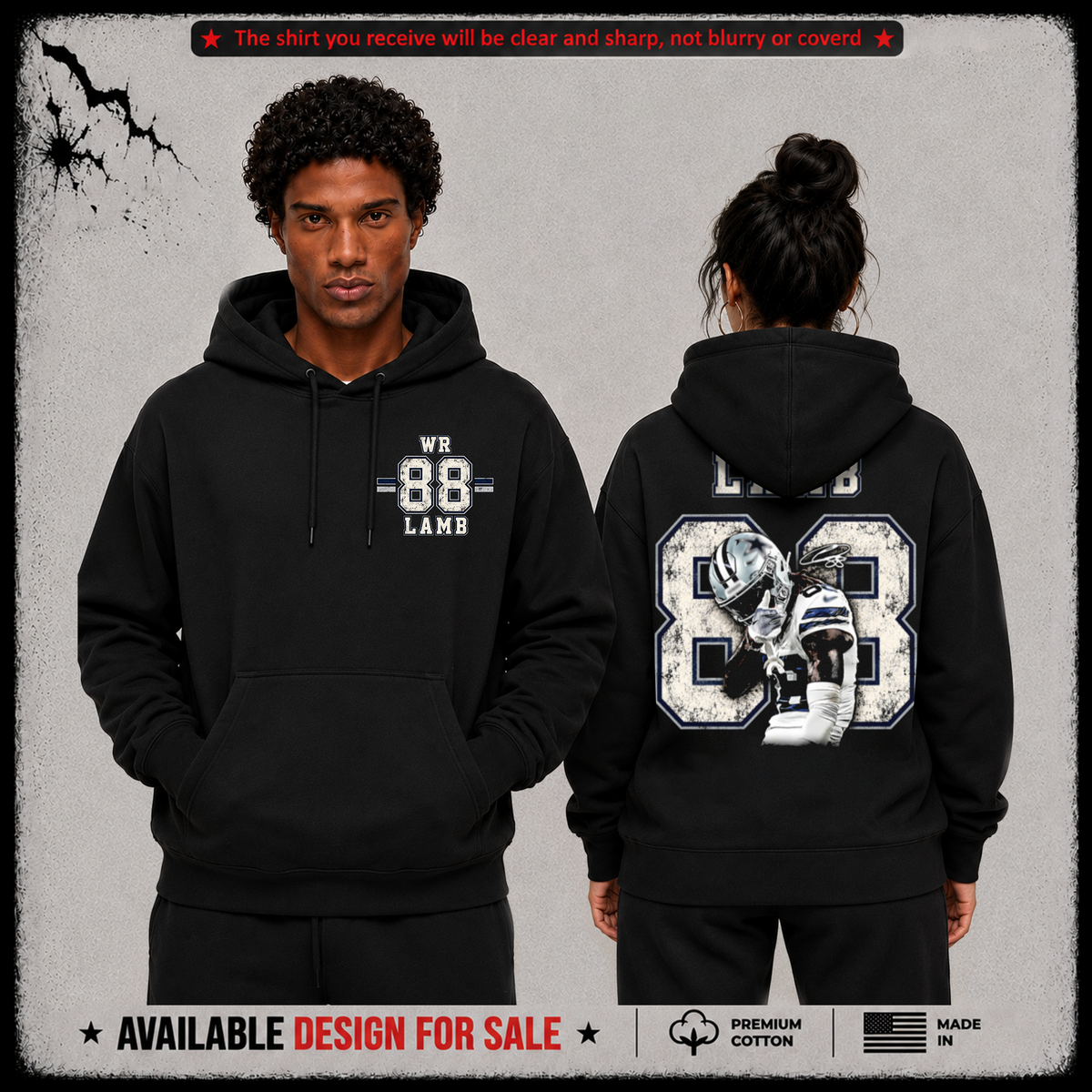 Ceedee Lamb WR-88 Premium 100% Cotton Hoodie From Dallas Cowboys