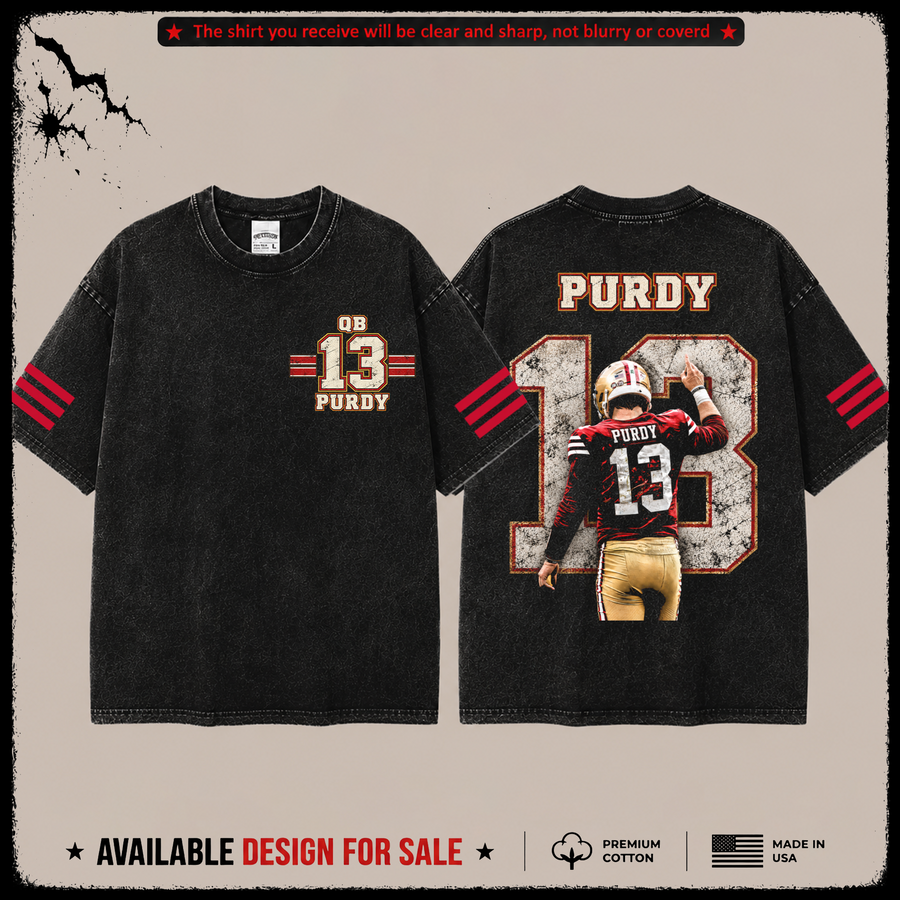 Brock Purdy 13 San Francisco 49ers Premium Acid Washed T-Shirt (Made In US)