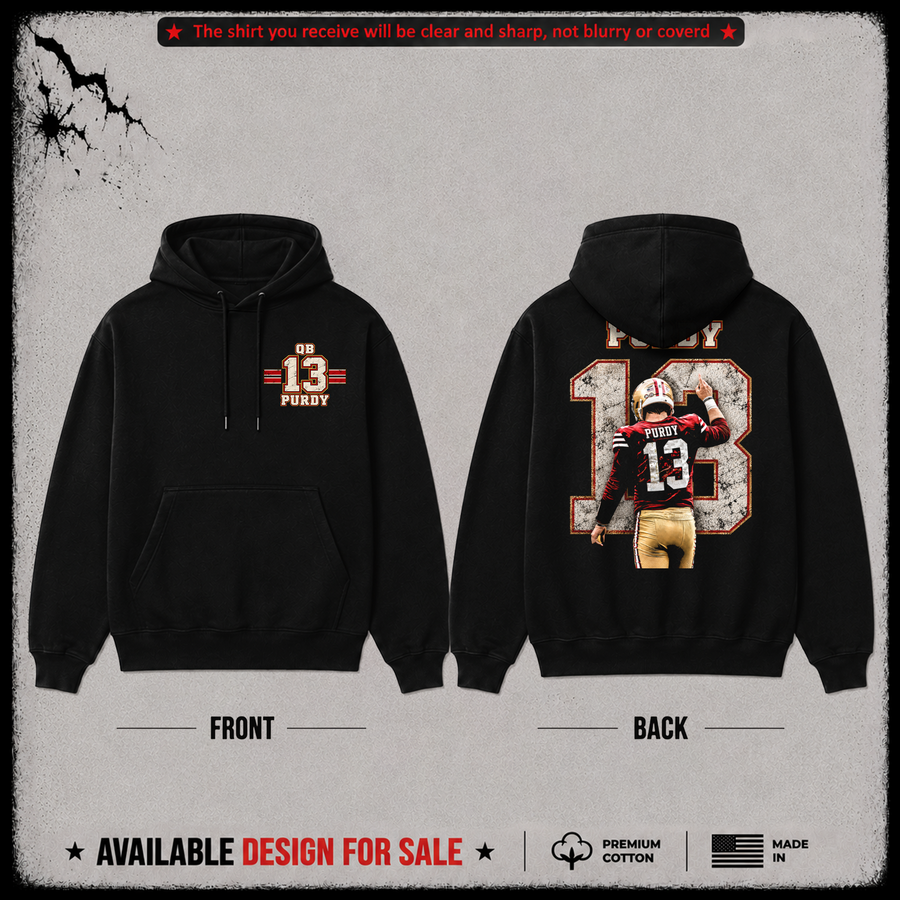 Brock Purdy QB-13 Premium 100% Cotton Hoodie From San Francisco 49ers