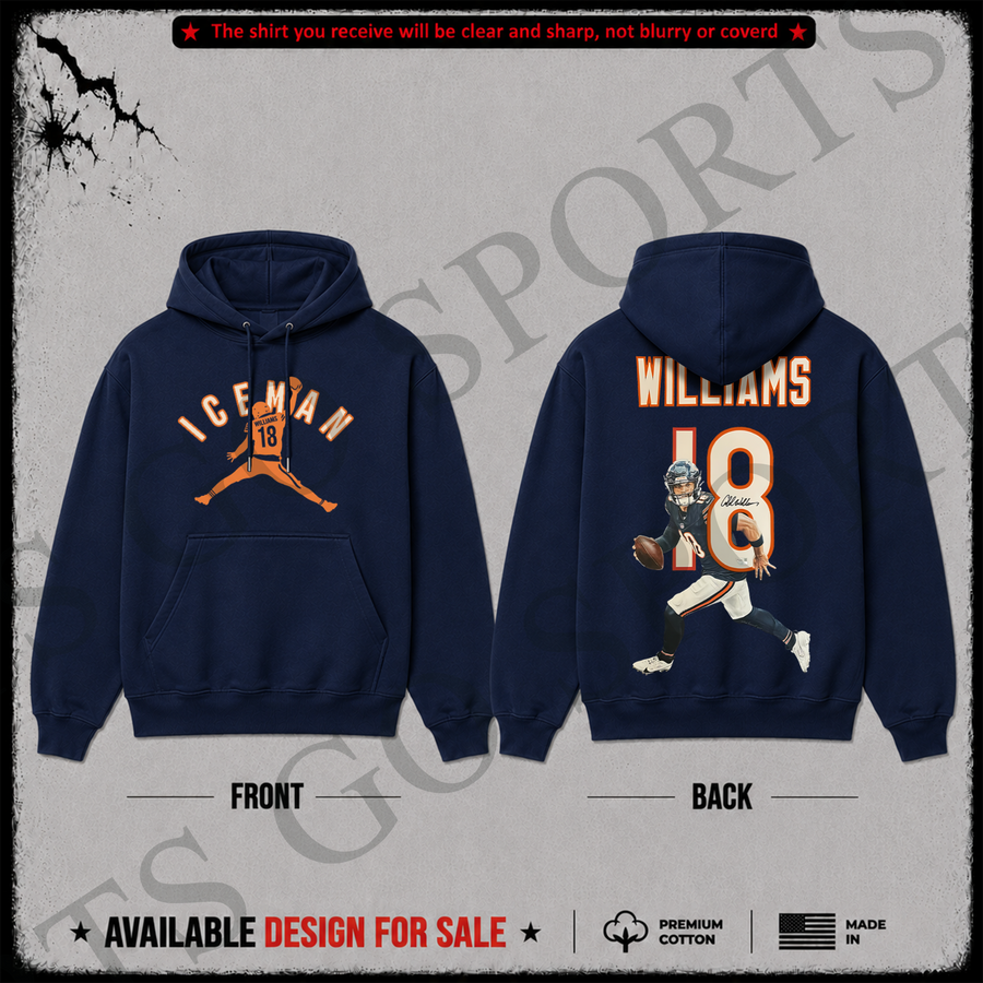 Caleb Williams 'Iceman' Premium 100% Cotton Hoodie From Chicago Bears