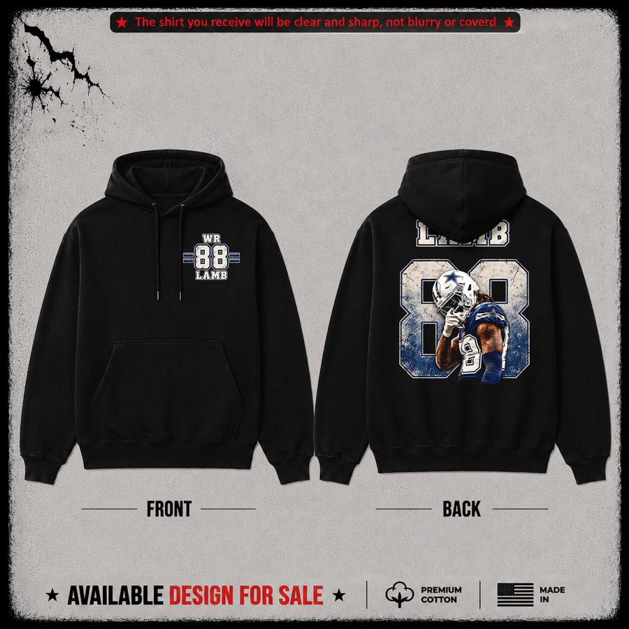 Ceedee Lamb Dallas Cowboys 88 Premium 100% Cotton Hoodie