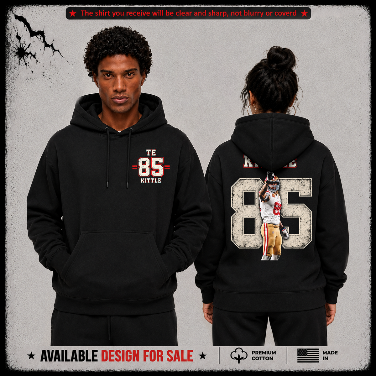 George Kittle TE-85 Premium 100% Cotton Hoodie From San Francisco 49ers