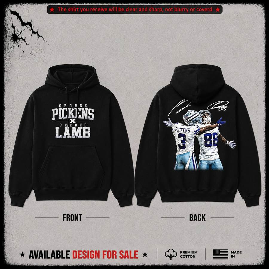 Ceedee Lamb x George Pickens Premium 100% Cotton Hoodie From Dallas Cowboys