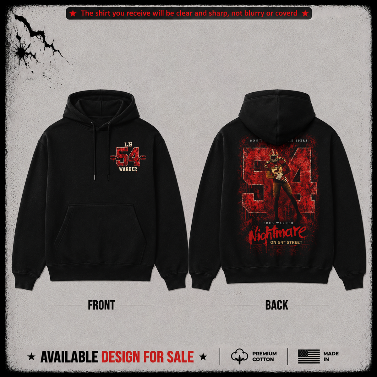 Fred Warner LB-54 Premium 100% Cotton Hoodie From San Francisco 49ers