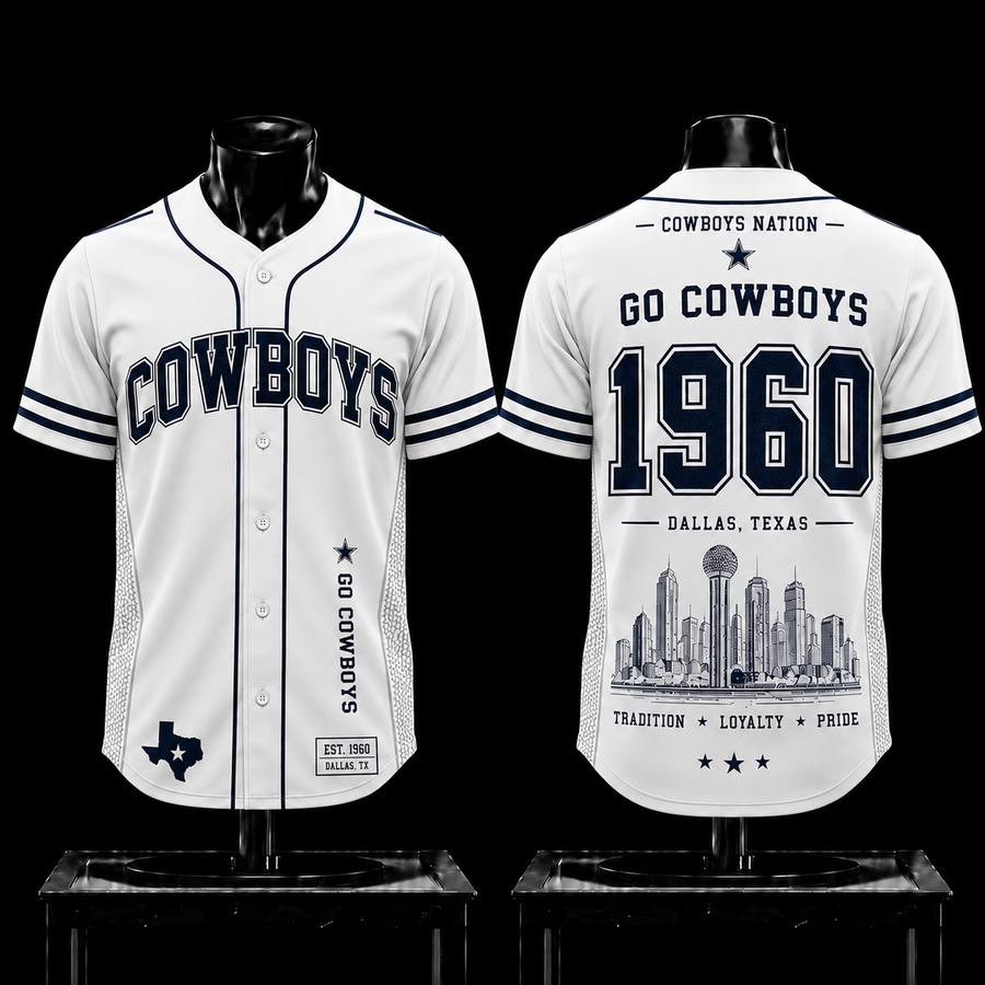 Dallas Cowboys 'Go Cowboys' 1960 EST Premium Baseball Jersey 2026