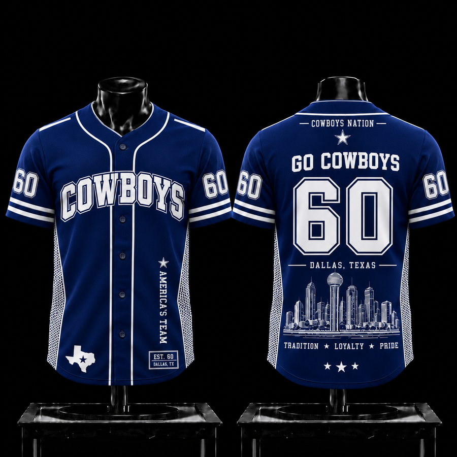 Dallas Cowboys 'Go Cowboys' 1960 EST Premium Baseball Jersey 2026