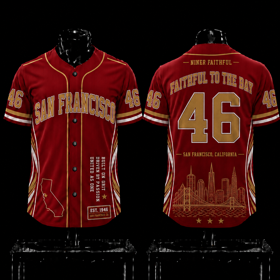 San Francisco 49ers 'Faith To The Bay' 1946 EST Premium Baseball Jersey 2026 (Copy)