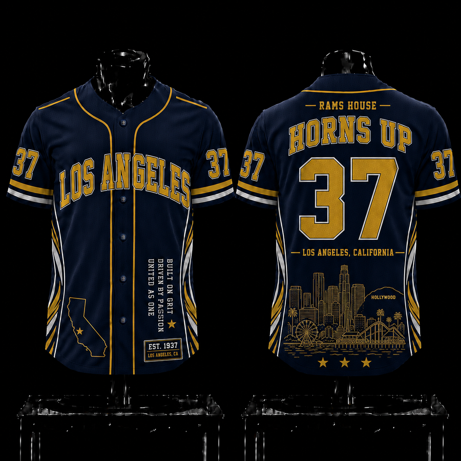 Los Angeles Rams 'Horns Up' 1937 EST Premium Baseball Jersey 2026