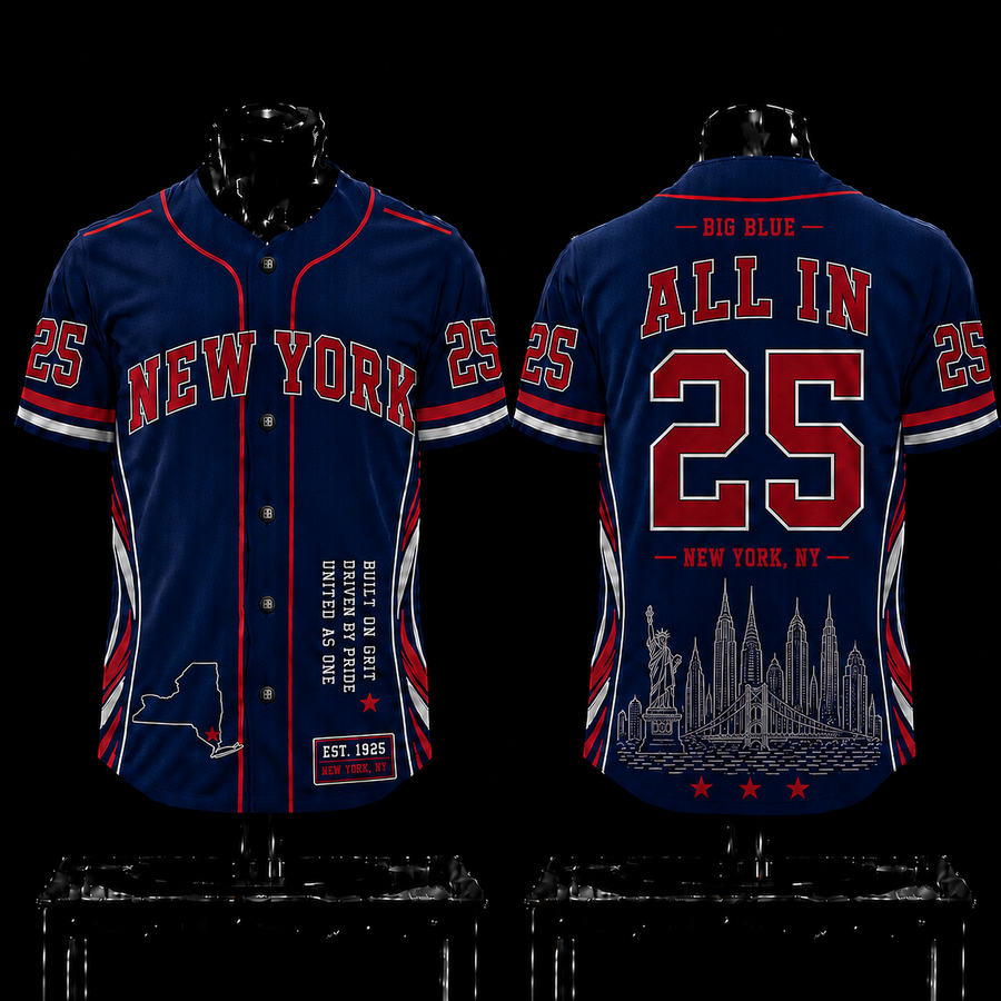 New York Giants 'All In' 1925 EST Premium Baseball Jersey For Big Blue