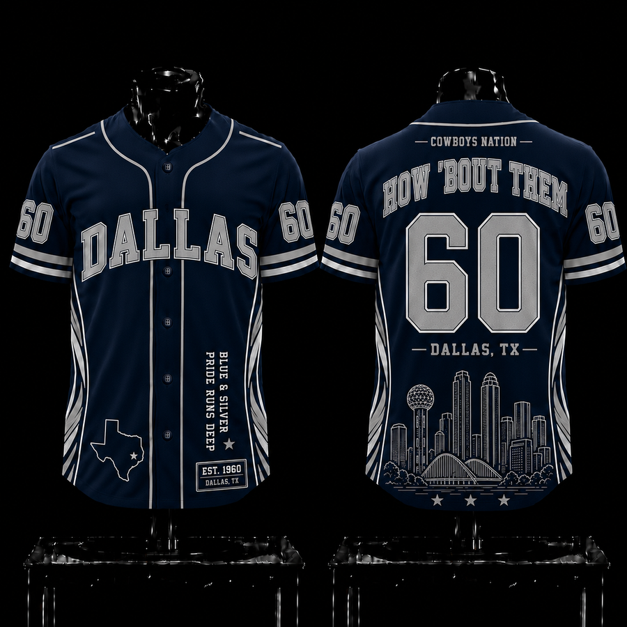 Dallas Cowboys 'How 'bout them' 1960 EST Premium Baseball Jersey 2026