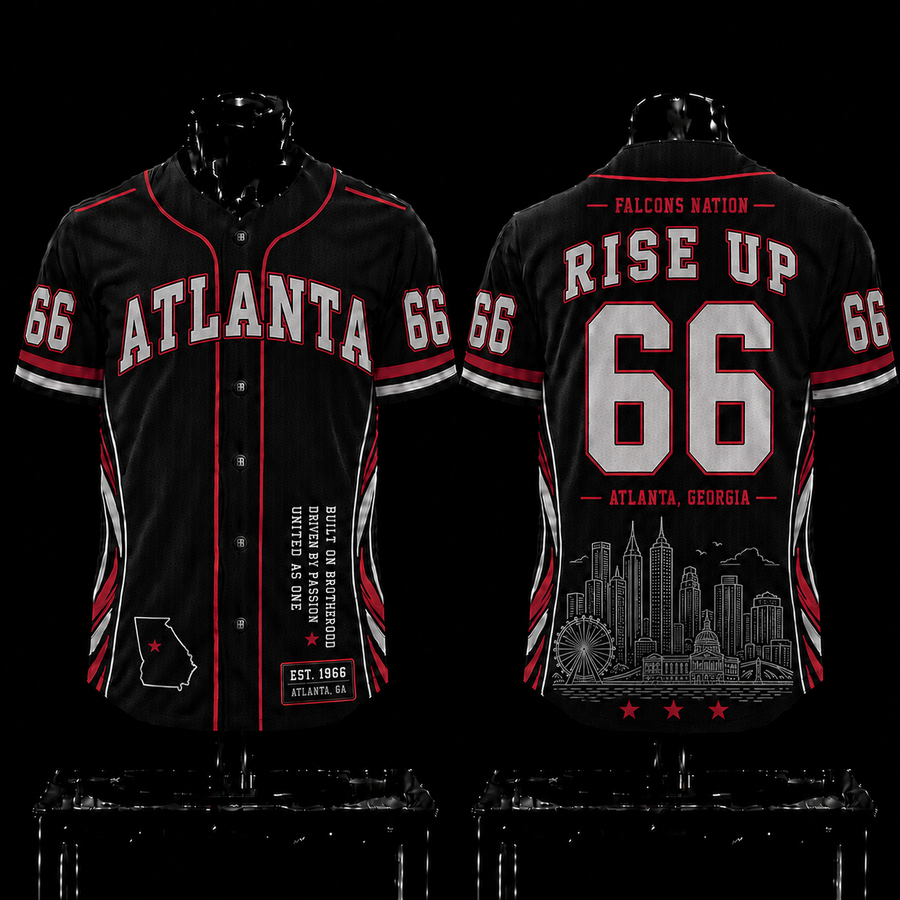 Atlanta Falcons 'Rise Up' 1966 EST Premium Baseball Jersey 2026
