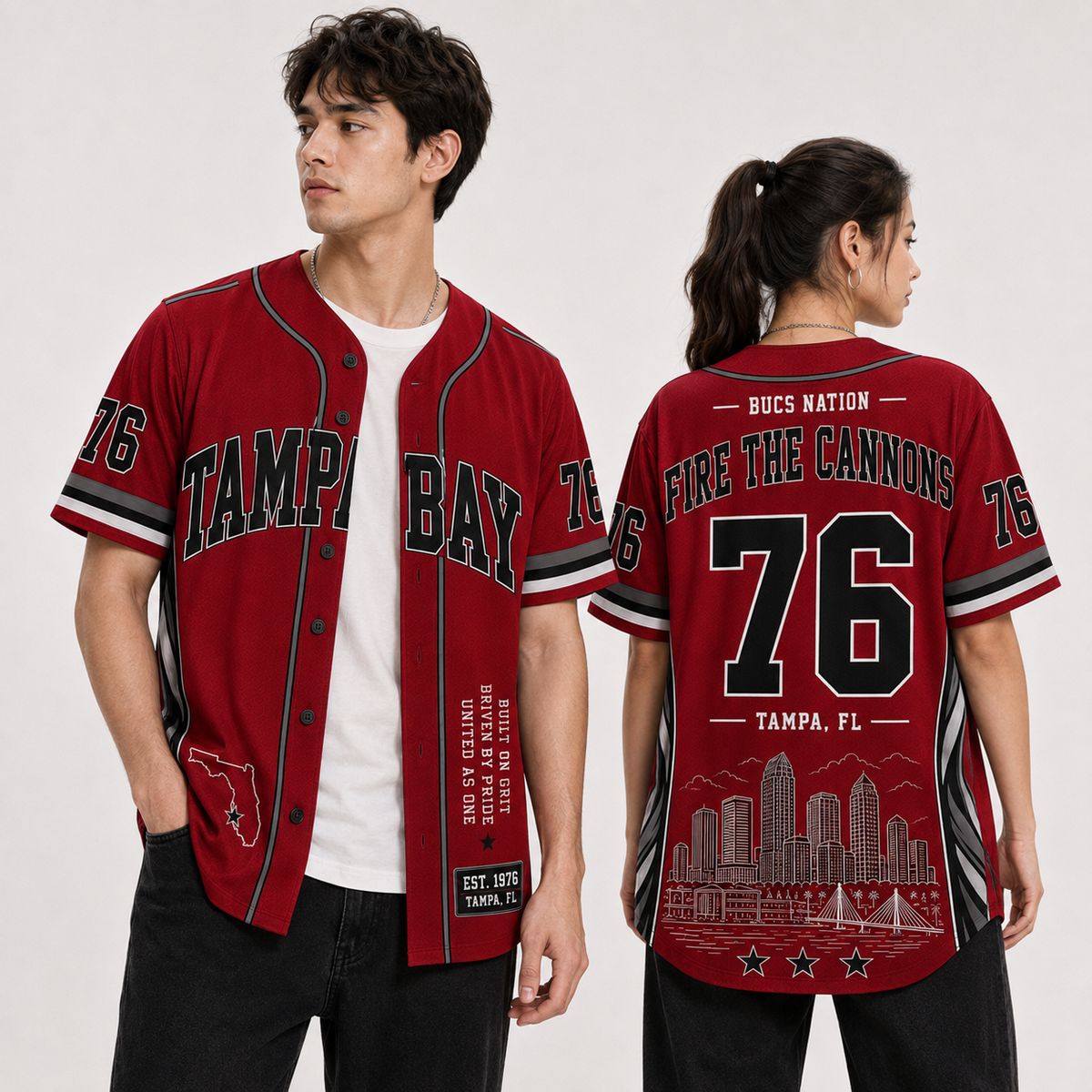 Tampa Bay Buccaneers 'Fire The Cannons' 1976 EST Premium Baseball Jersey 2026